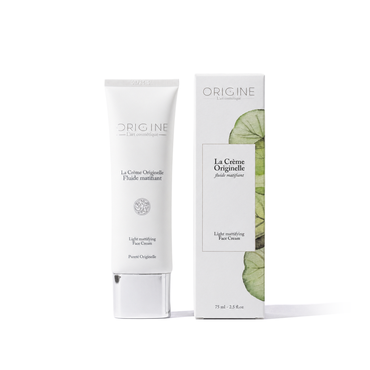 Tube de La Crème Originelle, fluide matifiant 75 ml, gamme Pureté Originelle Origine