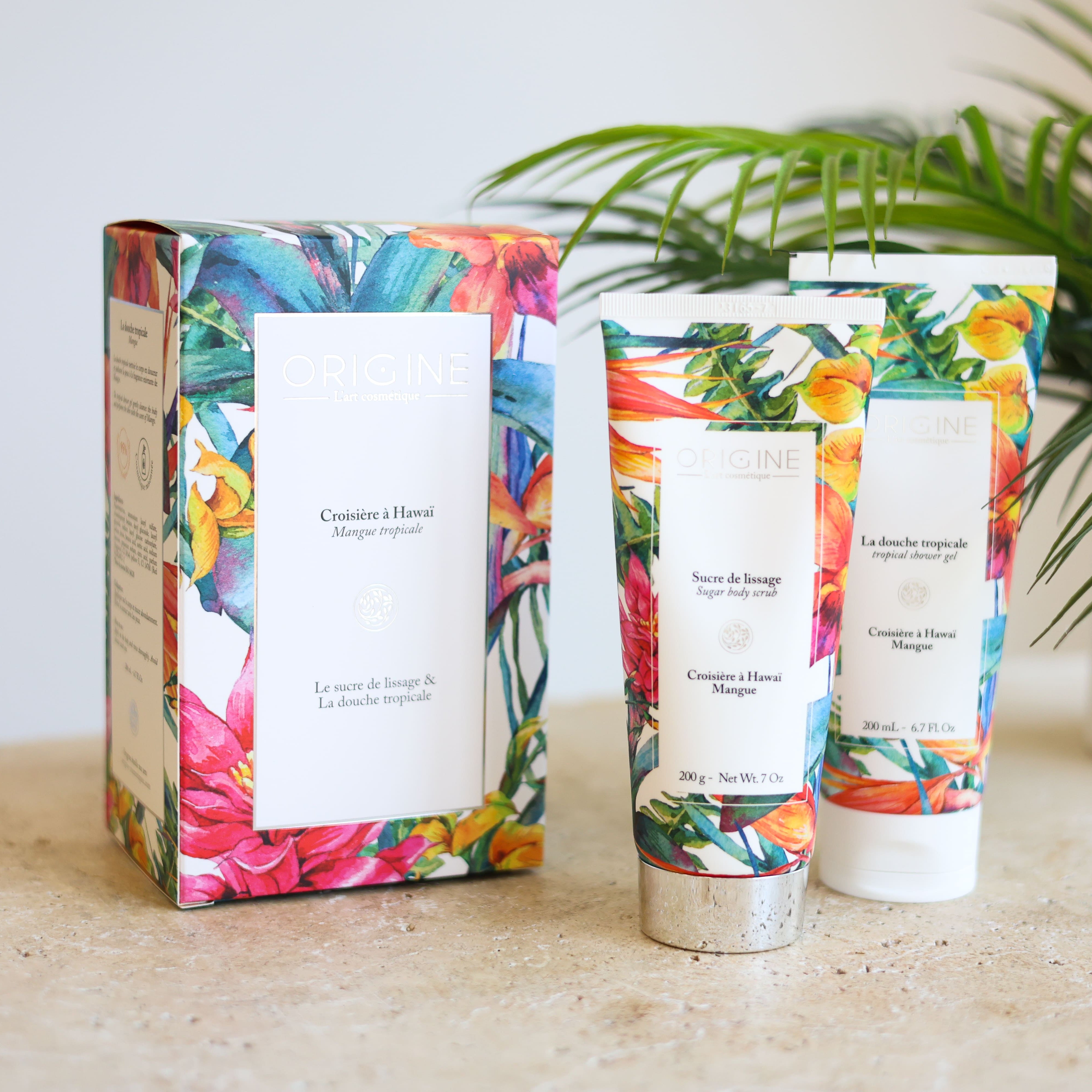 Coffret duo - Croisière à Hawaï - Sucre de lissage et gel douche