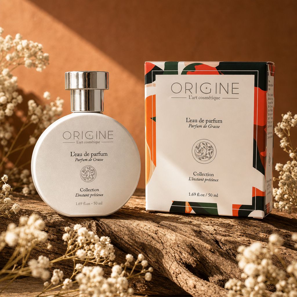 Parfum Origine dans une mise en scène élégante