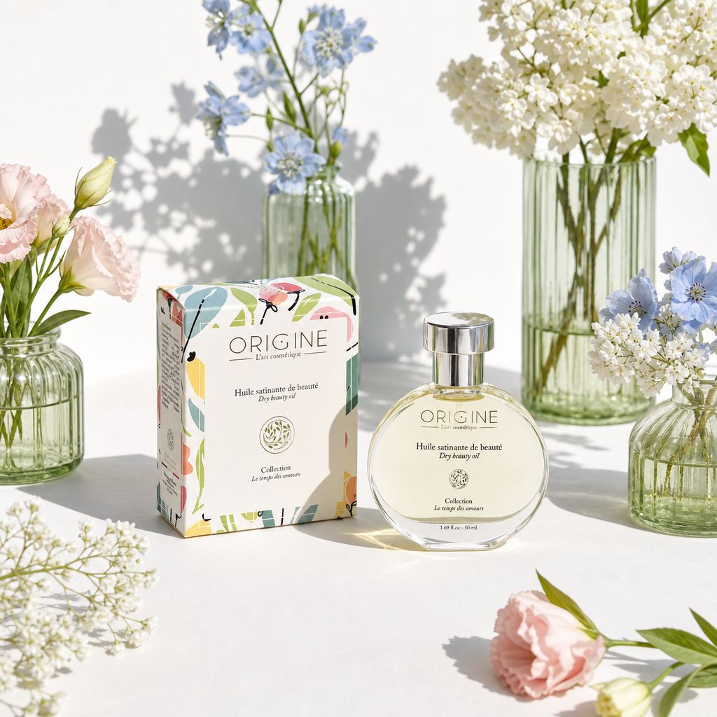 Huile satinante Origine dans un univers floral doux