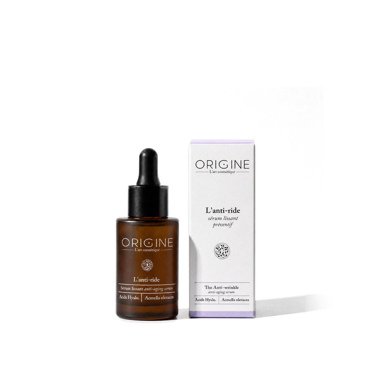 Flacon compte-gouttes du sérum Anti-Ride 30 ml, gamme Les Synergies Origine