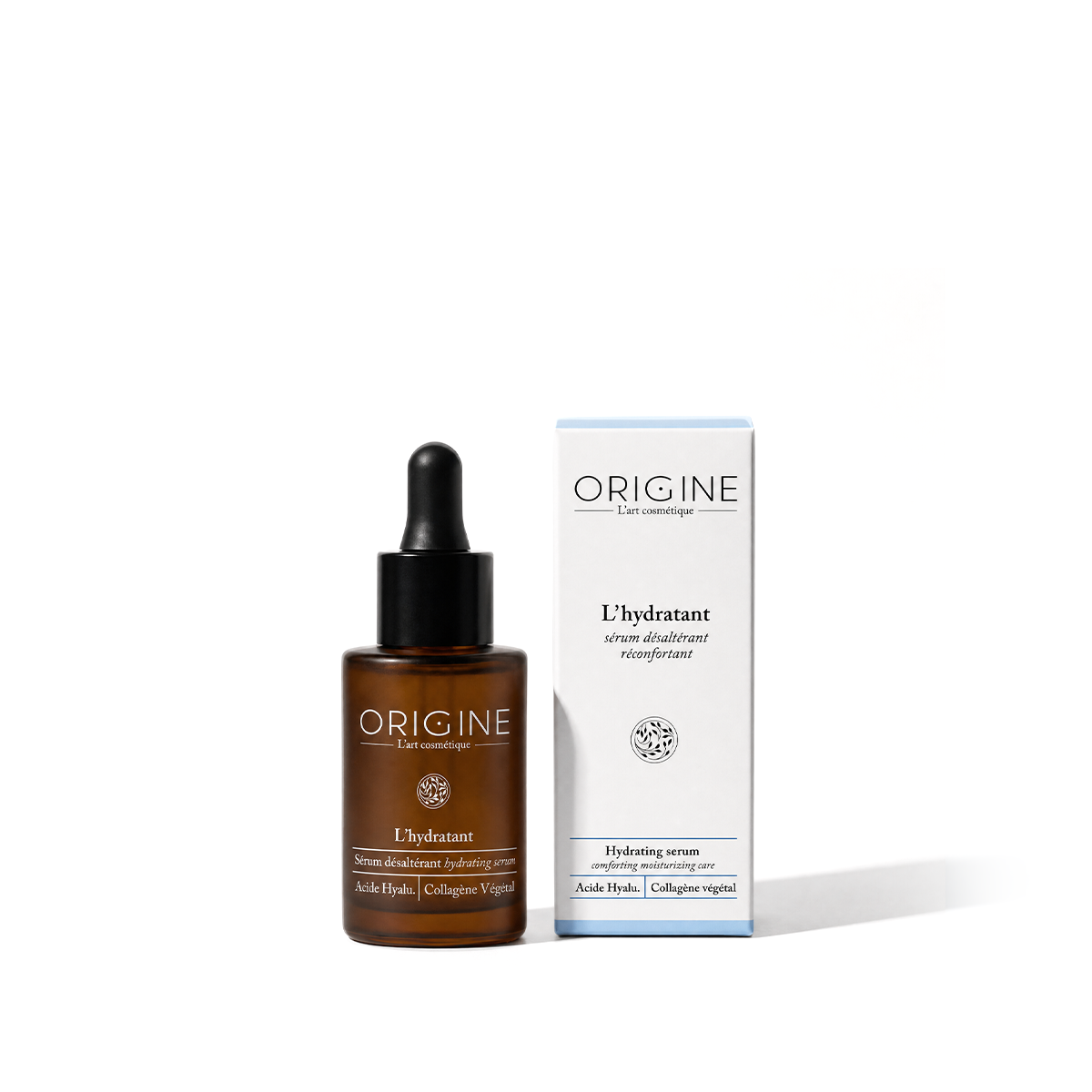 Flacon compte-gouttes du sérum L'Hydratant 30 ml, gamme Les Synergies Origine