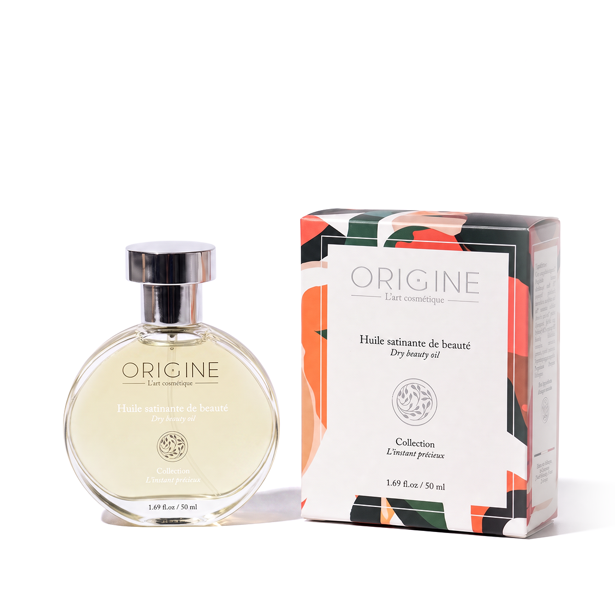 Flacon d'huile satinante L'Instant Précieux 50 ml, collection Signature Origine