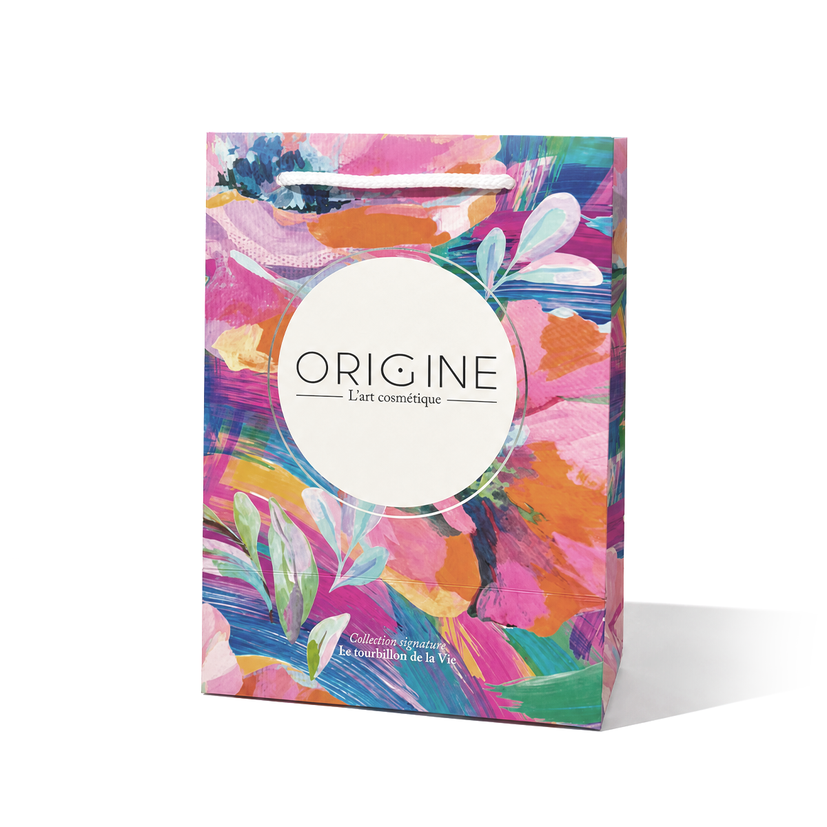 Sac cadeau Origine aux couleurs du parfum Le Tourbillon de la Vie, collection Signature